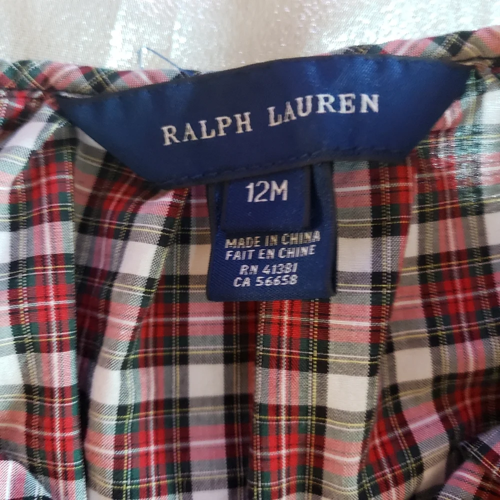 NEW! PLAID! Ralph Lauren Infant Girls Tunic~Sz 12 Month